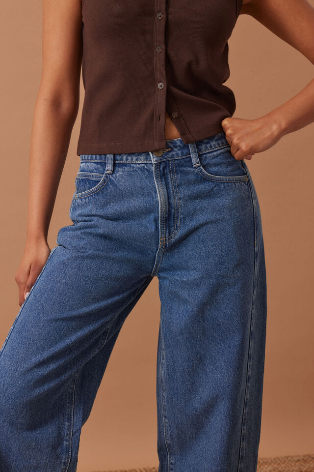 Leah Tapered Barrel Jean | Fresh Indigo