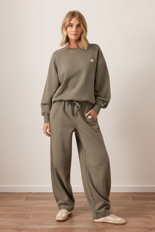 Elsie Barrel Trackpant | Washed Olive