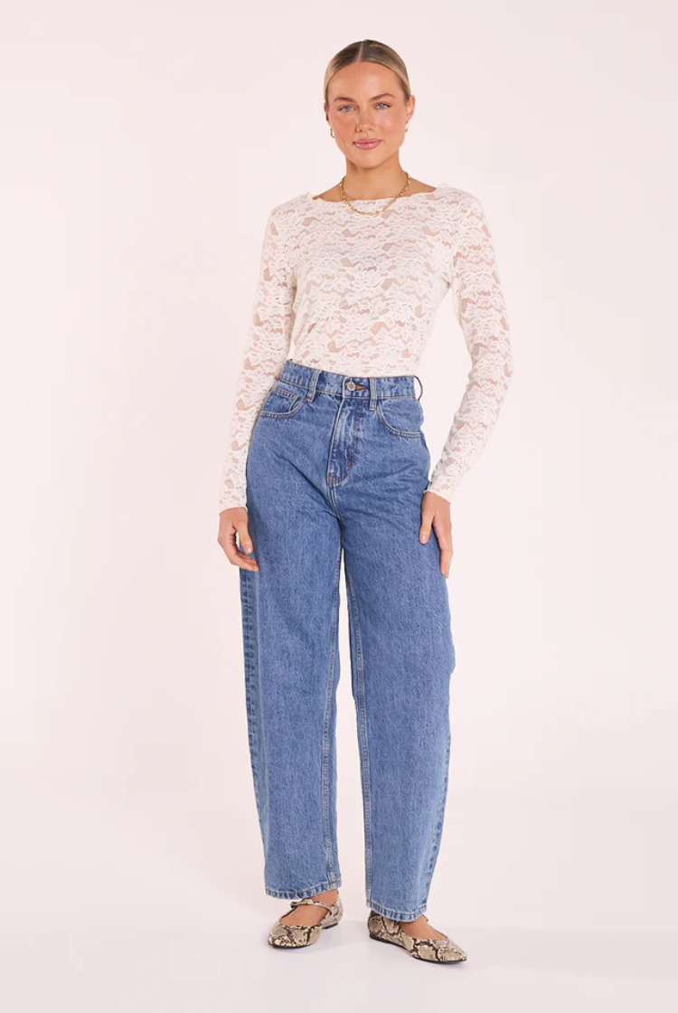 Lola Barrel Jean | Panel Deep Blue