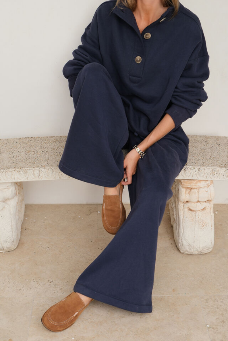 Marli Button Sweater | Heritage Navy