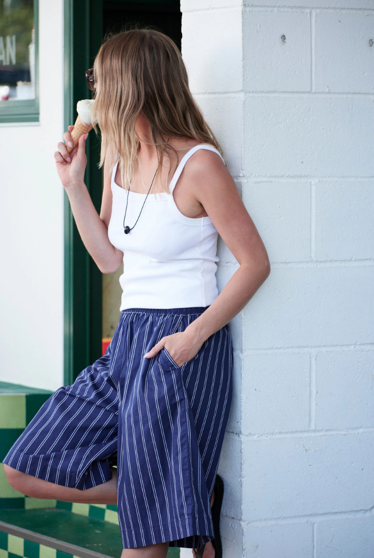 Sophie Rib Singlet | White