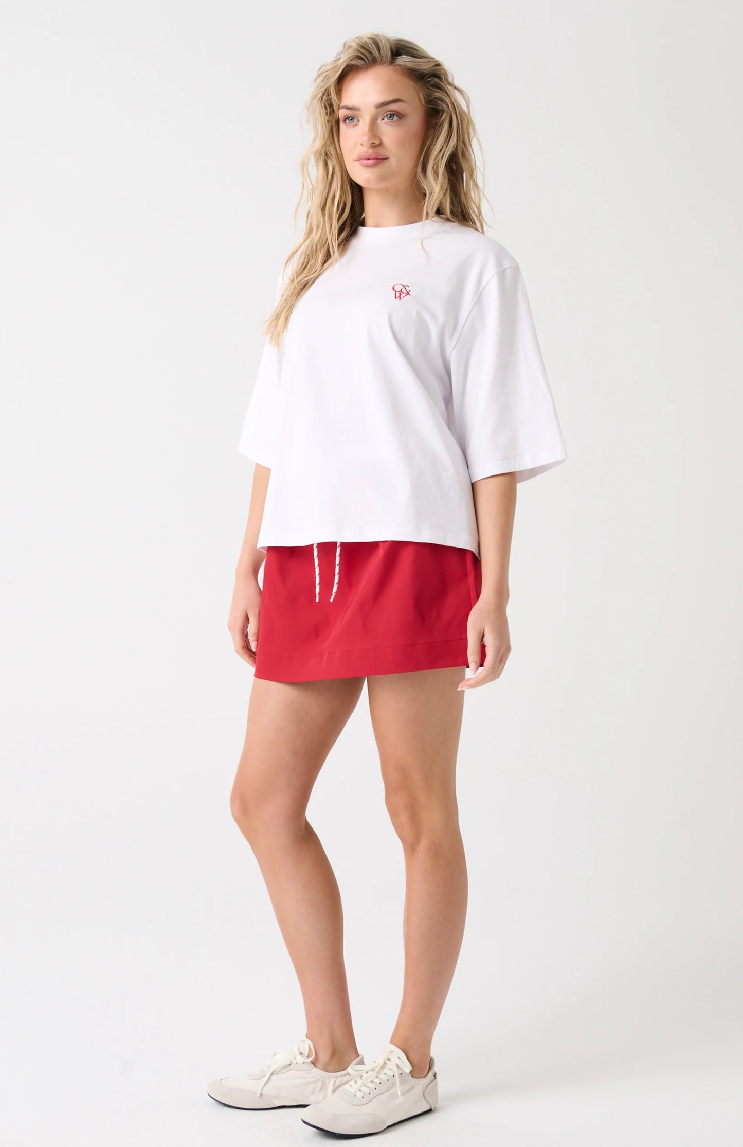 Hallie Tee | White/ Red