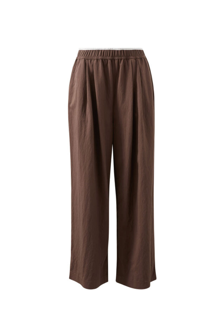 Mim Pleat Pant | Brunette Brown