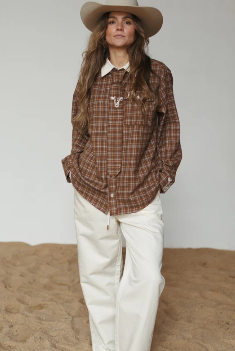Homestead Check Boyfriend Button Up