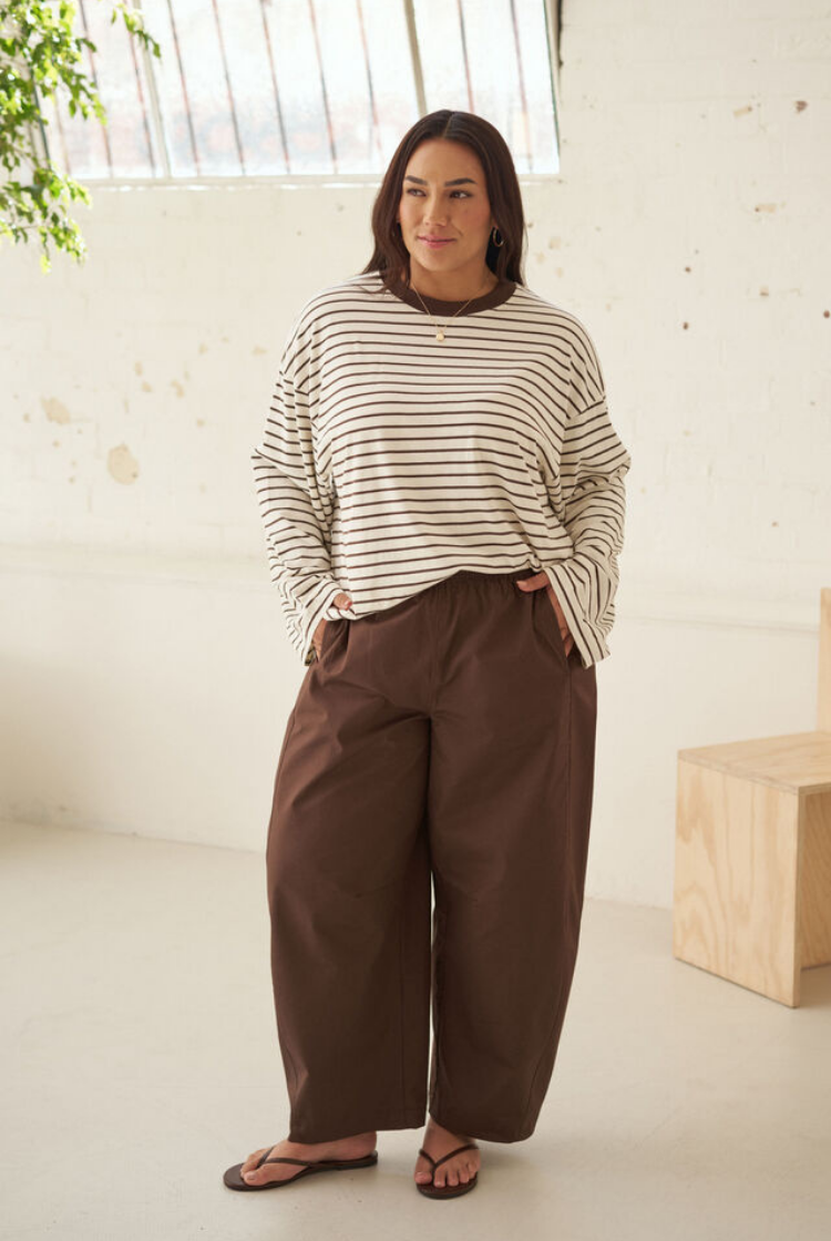 Bella Barrel Pant | Brunette
