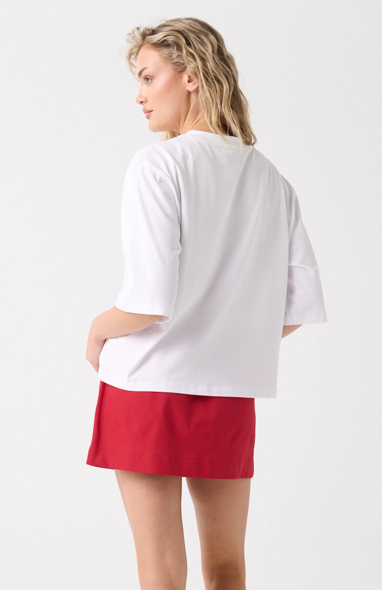 Hallie Tee | White/ Red
