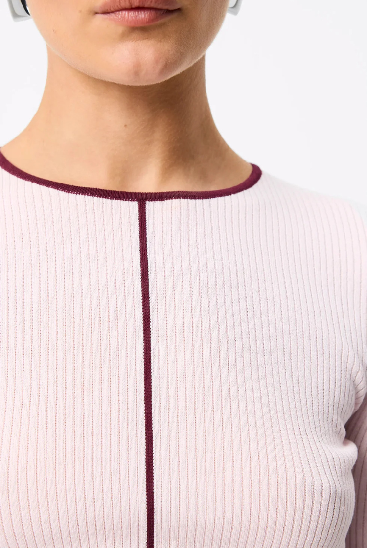 Nara Knit Top | Pink/ Burgundy