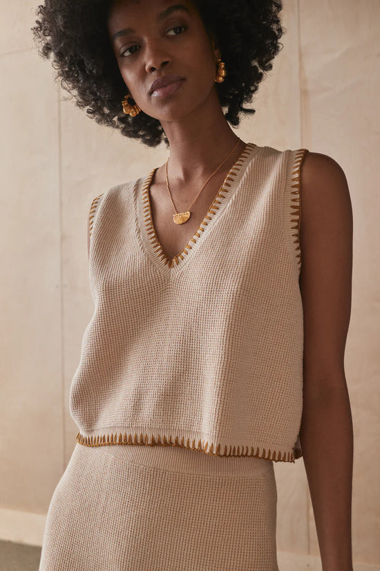 Bronwynne Knit Vest | Cashew