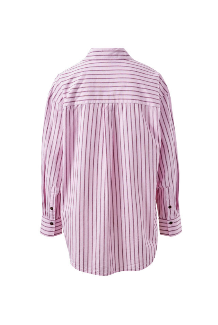 Peta Oversized Shirt | Sunfaded Pink Stripe