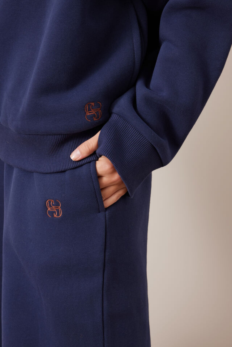 Ivy Wide Leg Trackpant | Heritage Navy