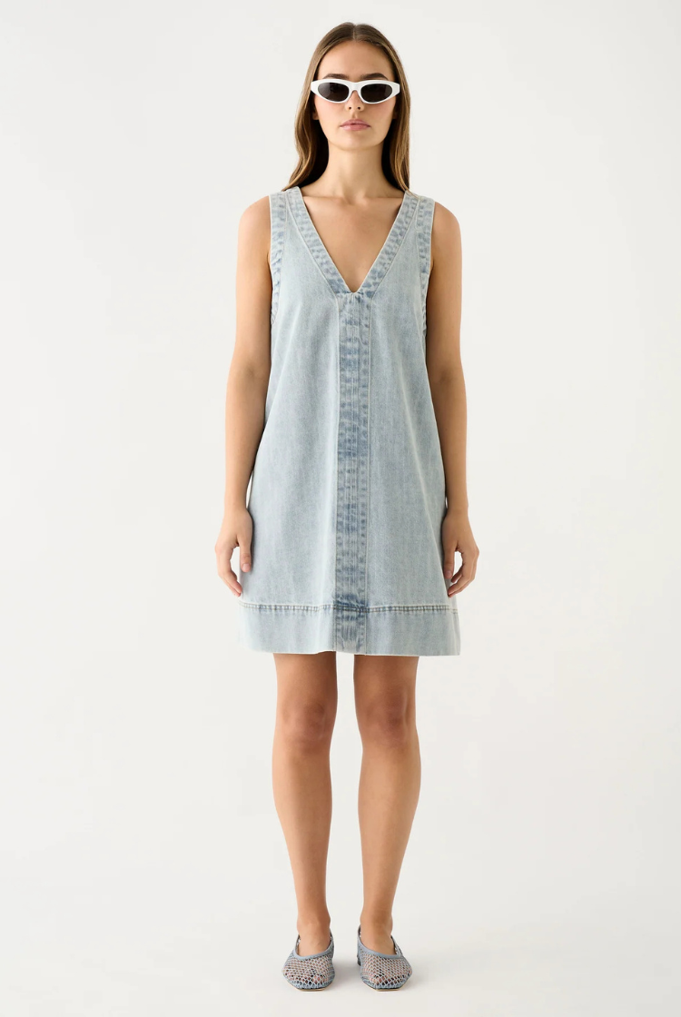 Bayview Denim Shift Dress | Ice Blue Denim