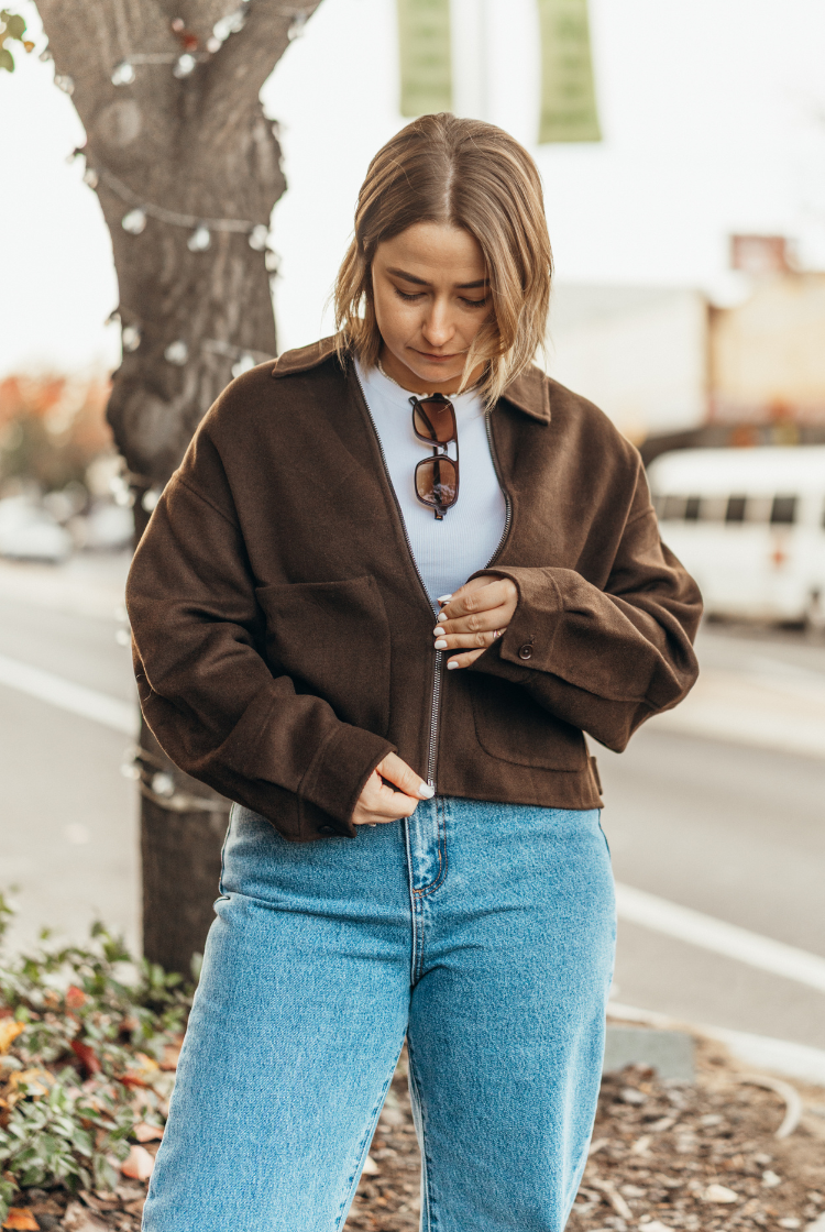 Dallas Wool Jacket | Dark Choc