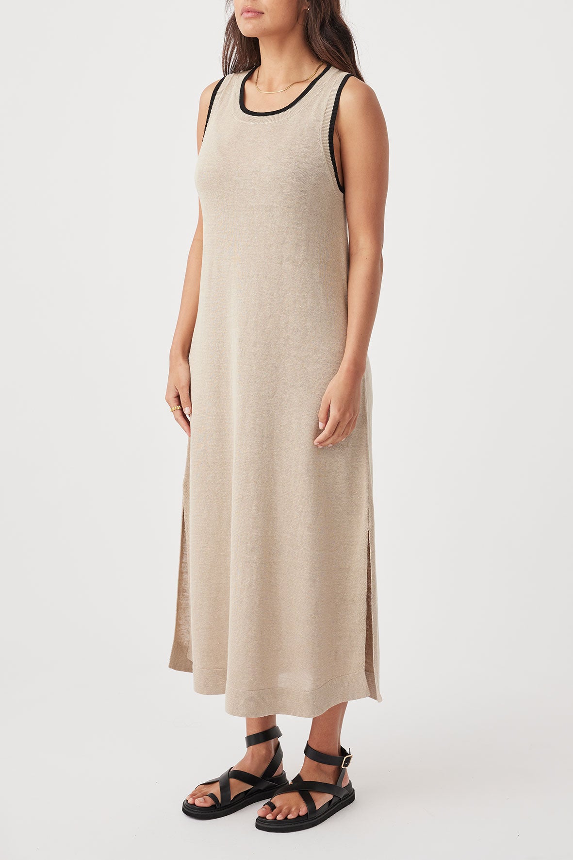 Brie Long Dress | Taupe