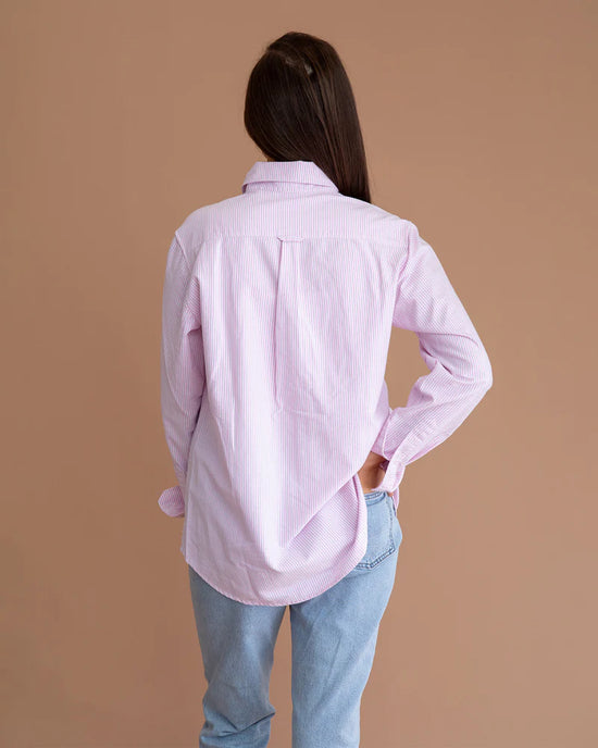 Brooks Oxford Shirt | Pink / White Stripe