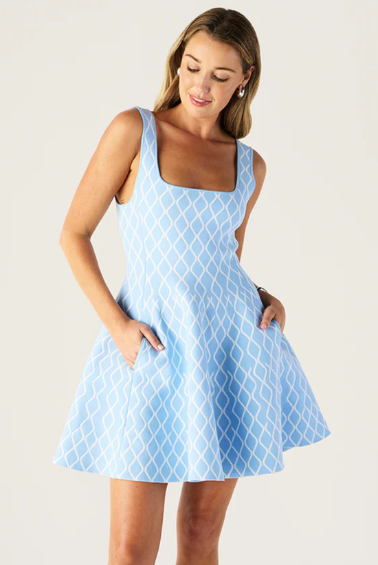 Tropea Knit Mini Dress | Ice Blue