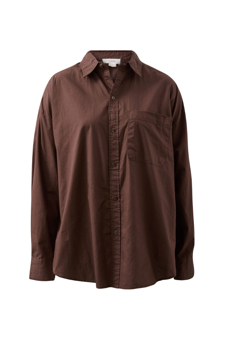 Peta Oversized Shirt | Chocolate