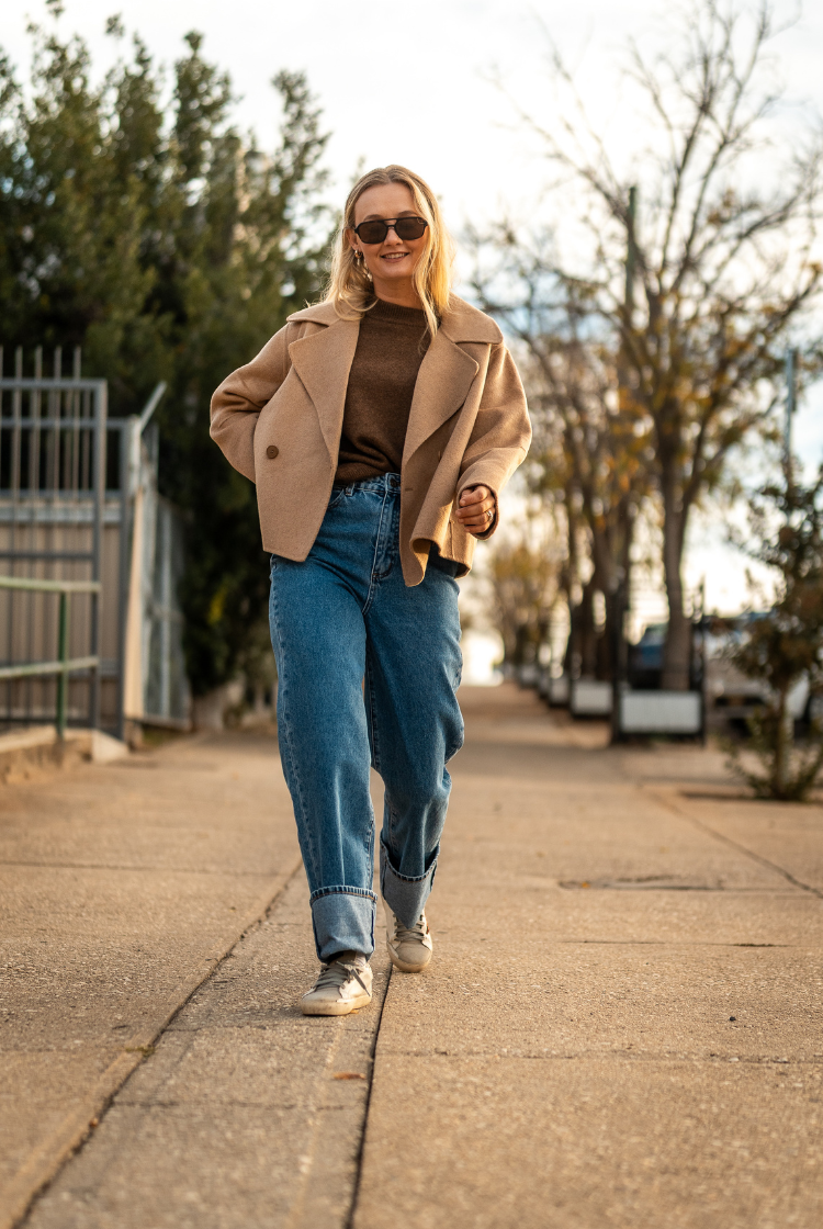 Cohen Cropped Wool Coat | Camel