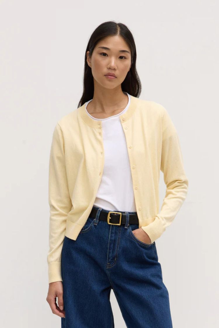 Serma Cotton Cashmere Cardigan | Chamomile