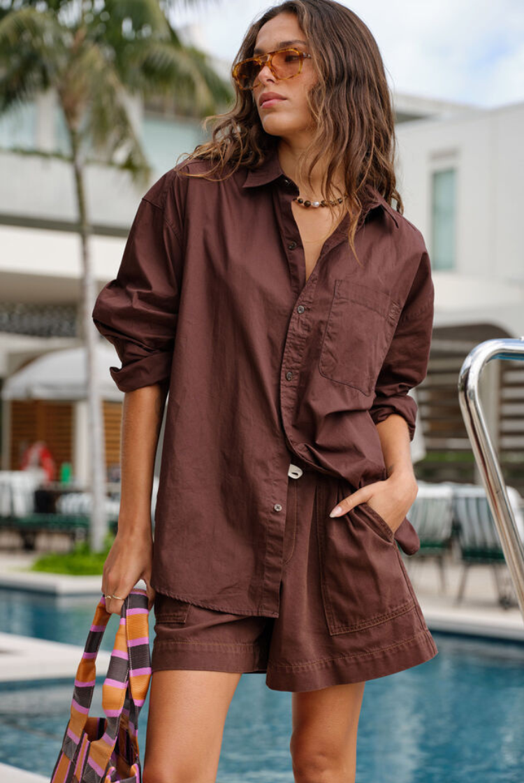 Peta Oversized Shirt | Brunette Brown