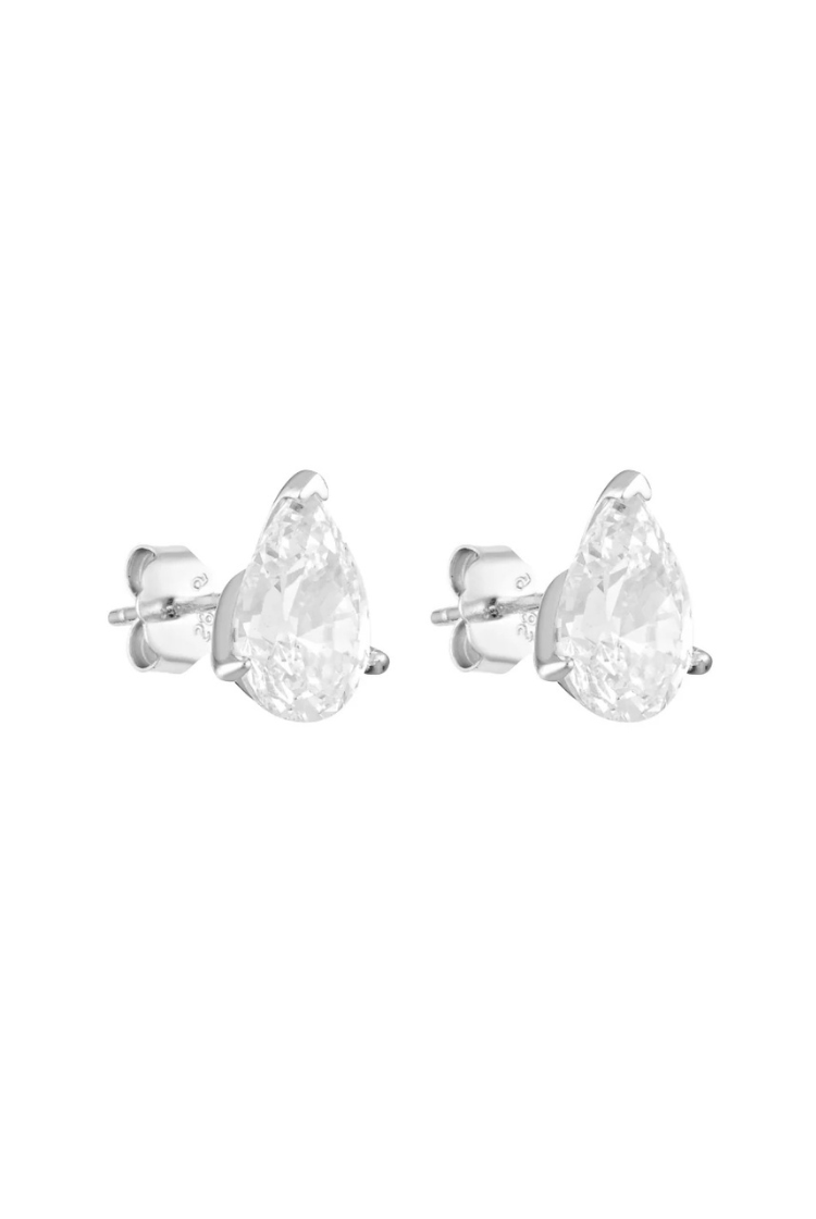 Pear Studs 2CT | Silver