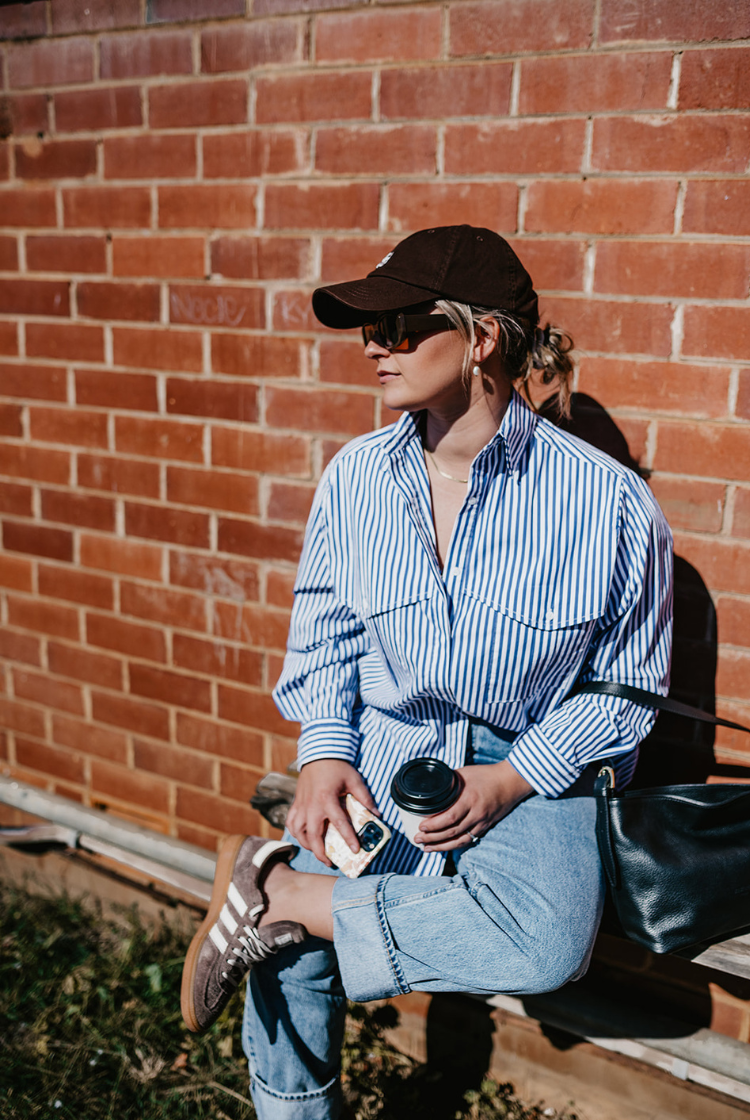 Riley Shirt | Navy & White Stripe