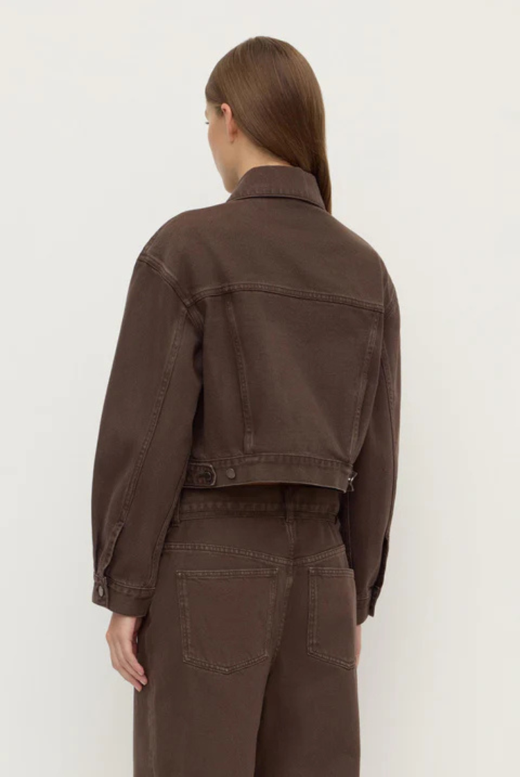 Cropped Denim Jacket | Dark Ganache