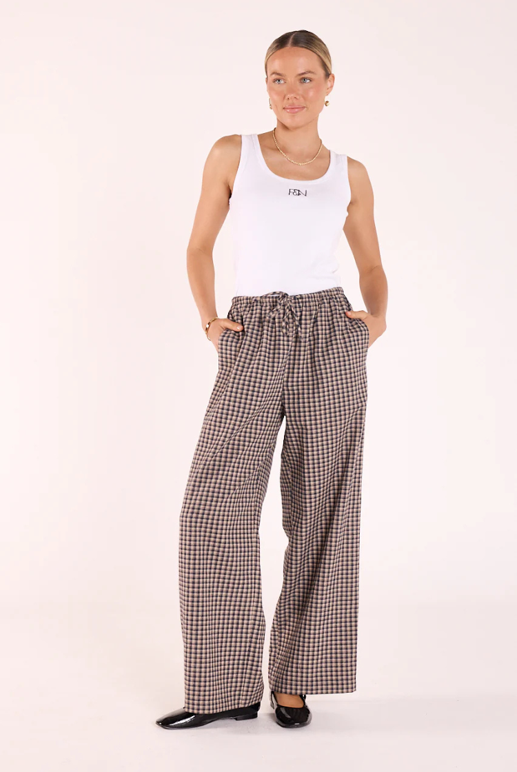 Autumn Pant | Navy Oat Check