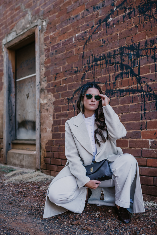 Sadie Single Breasted Wool Coat | Oat Marle