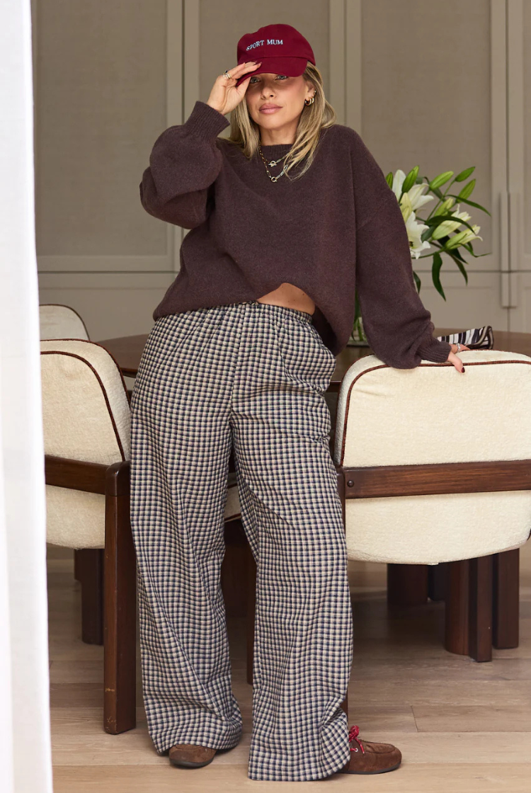 Autumn Pant | Navy Oat Check