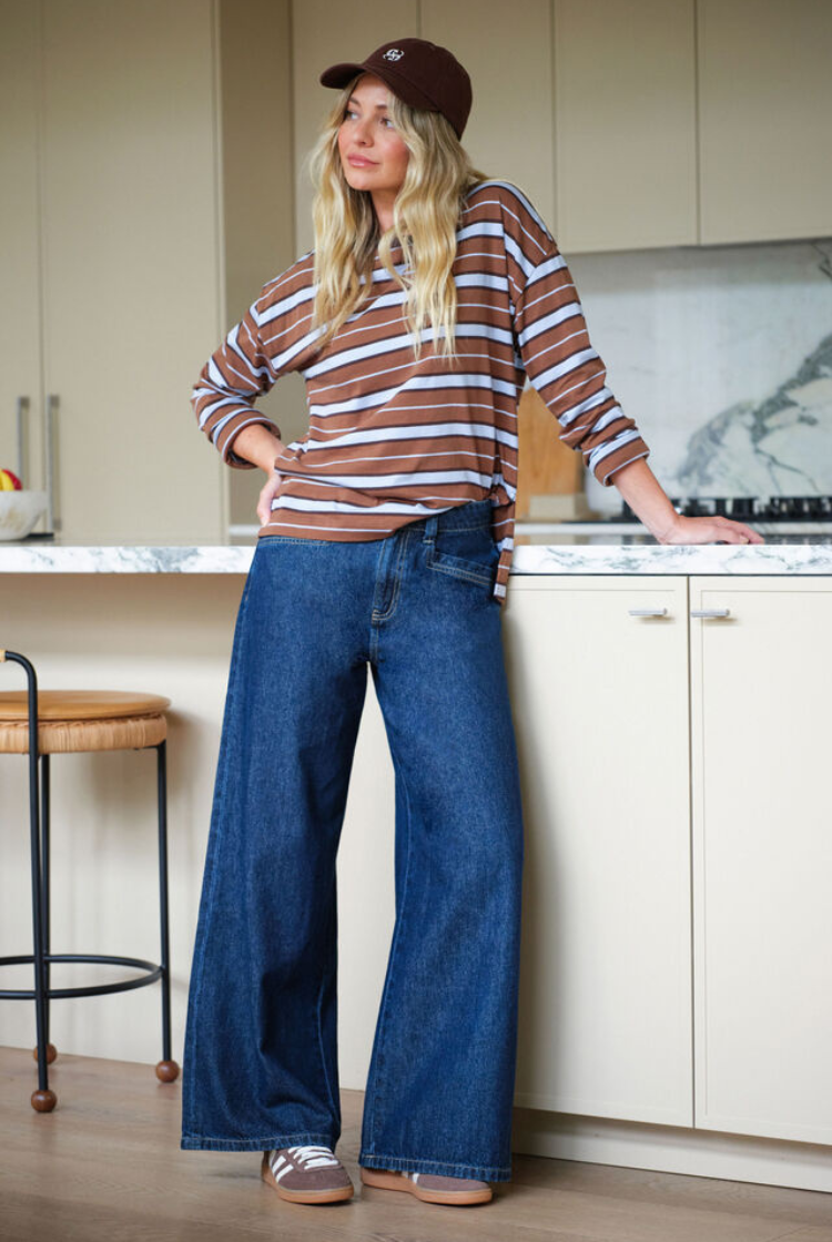 Drew Soft Wide Leg Jean | Midnight