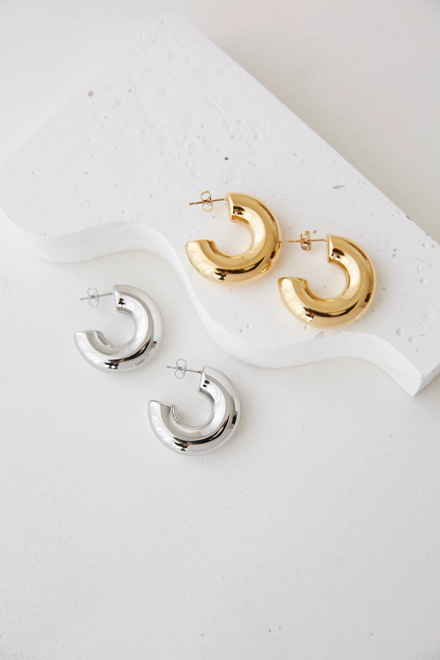 Tigga Tube Hoops | Silver