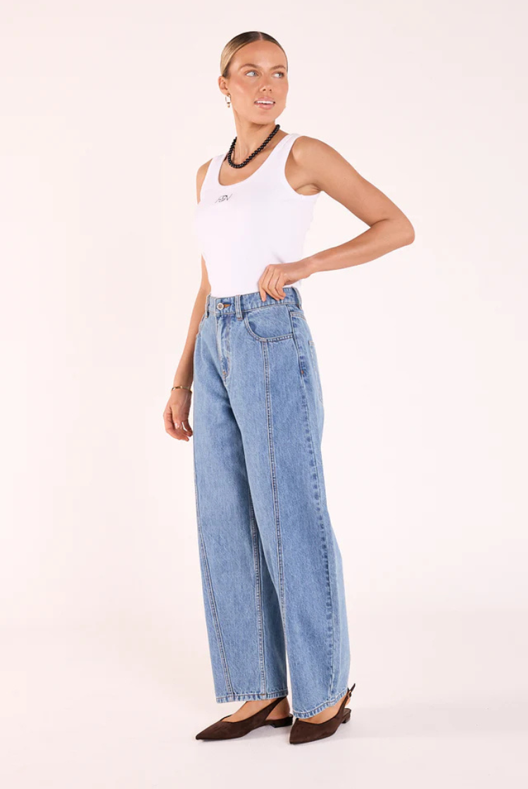 Lola Barrel Jean | Panel Deep Blue