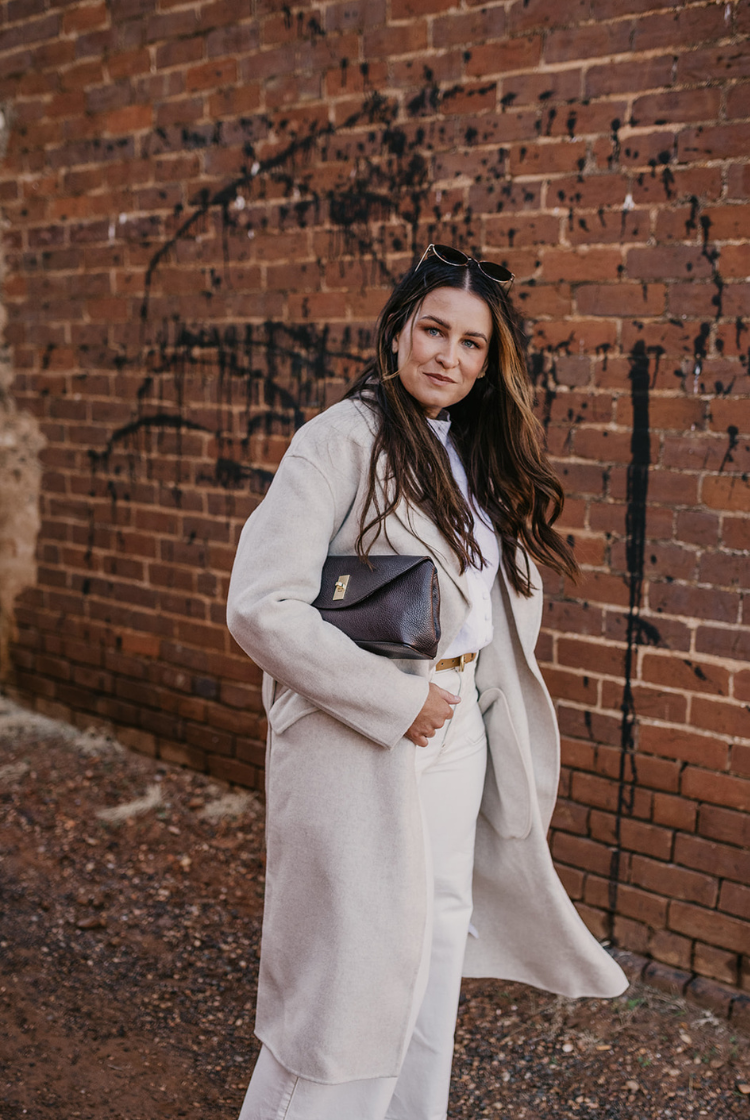 Sadie Single Breasted Wool Coat | Oat Marle