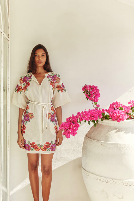 Frida Embroidery Mini Dress | Ivory