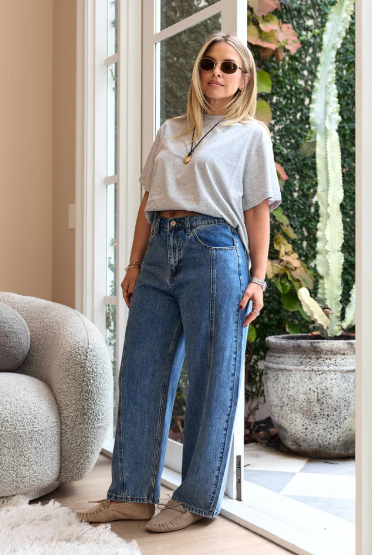 Lola Barrel Jean | Panel Deep Blue