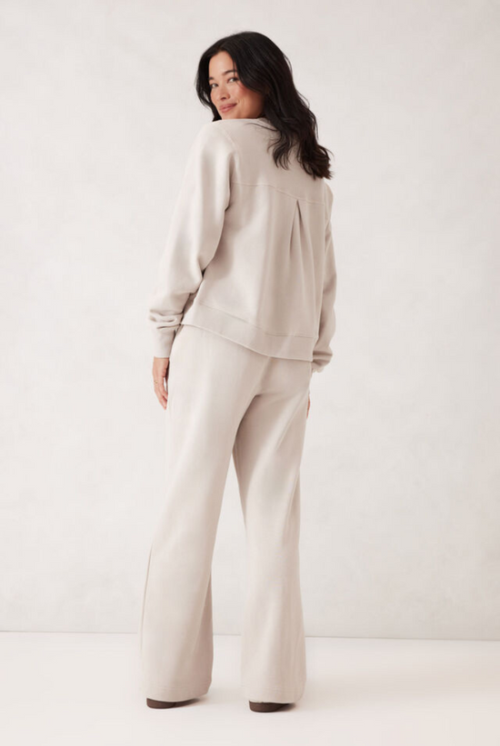 Gracie Relaxed Pin Tuck Trackpant | Almond