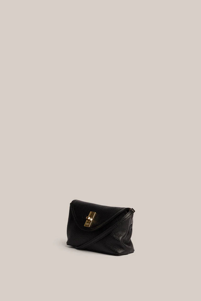 Sloane Mini Leather Crossbody Clutch | Black