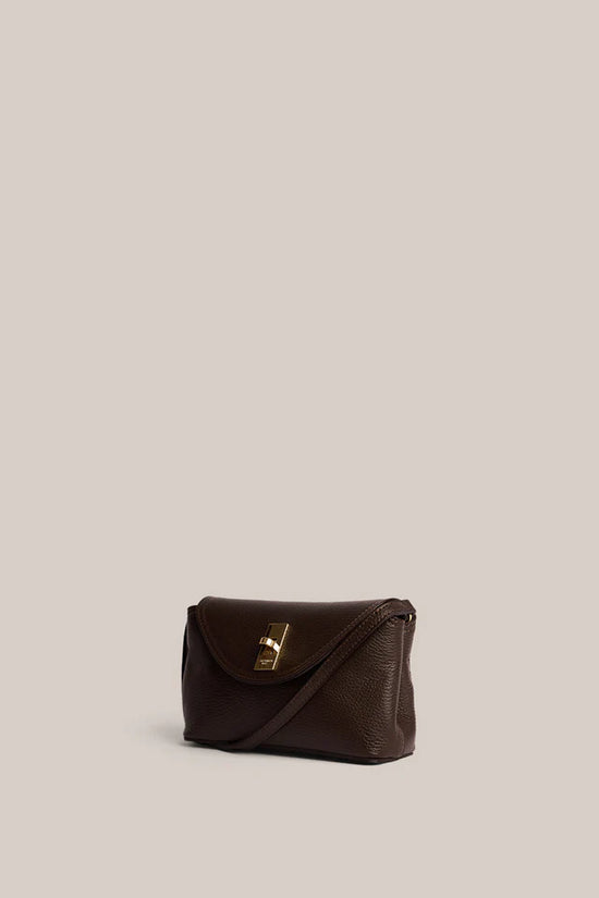 Sloane Mini Leather Crossbody Clutch | Chocolate