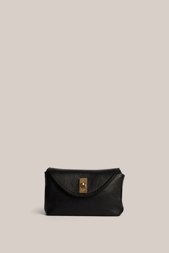 Sloane Mini Leather Crossbody Clutch | Black