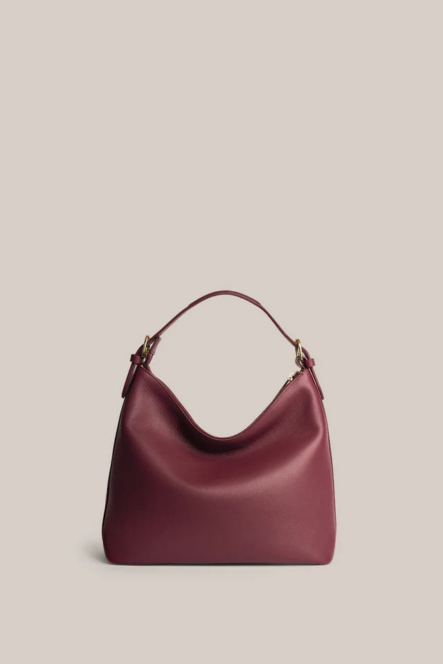 Harper Leather Hobo Bag | Bordeaux