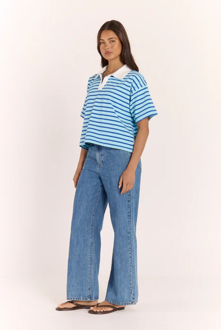 Finn Rugby Tee | Blue Stripe