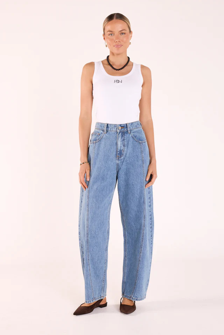 Lola Barrel Jean | Panel Deep Blue