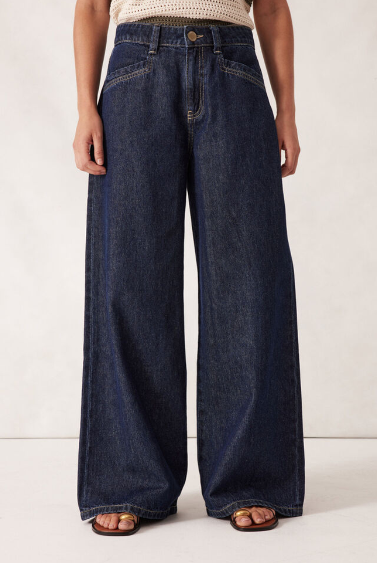 Drew Soft Wide Leg Jean | Midnight