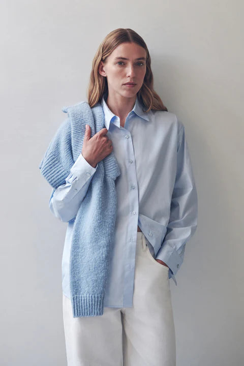 Micha Poplin Shirt | Powder Blue