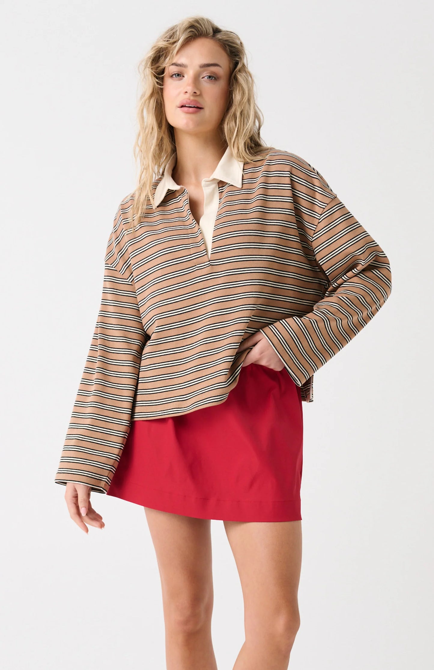 Alisa Ruby Tee | Toffee Stripe