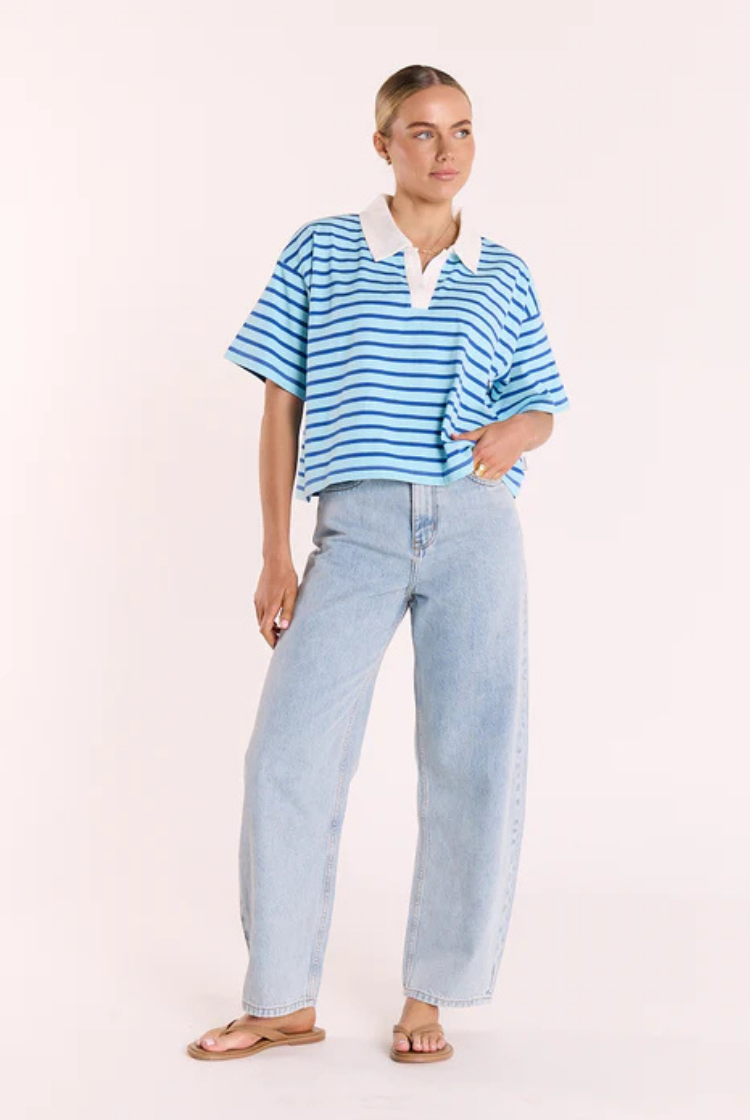 Finn Rugby Tee | Blue Stripe