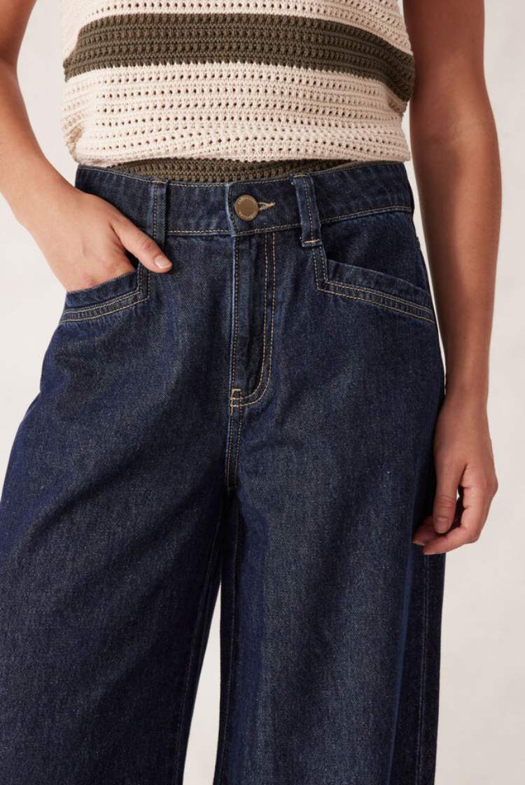Drew Soft Wide Leg Jean | Midnight