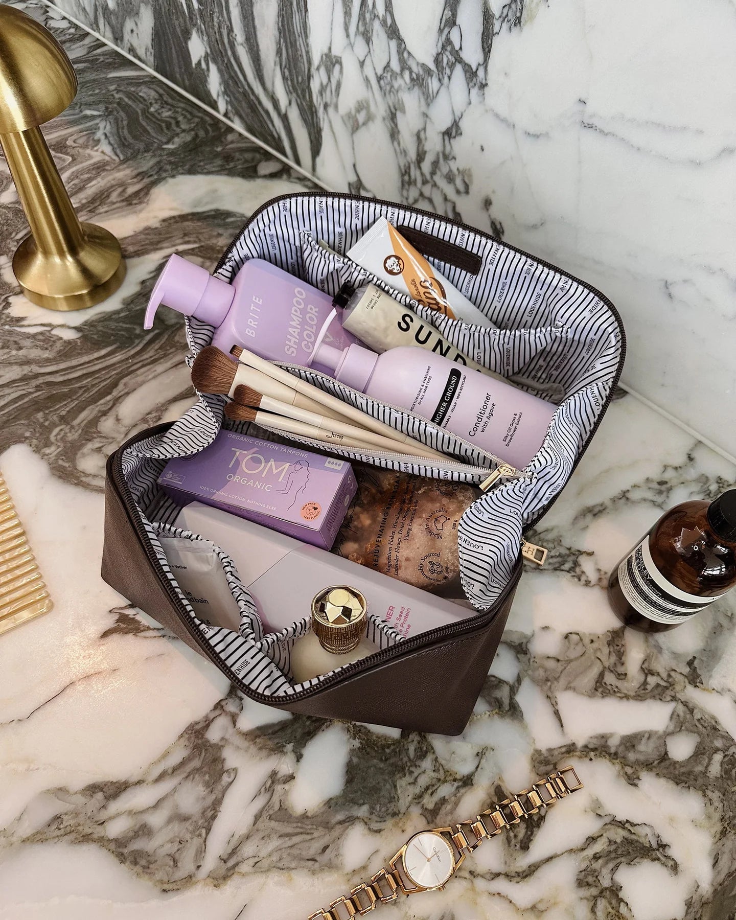 Orion Cosmetic Bag | Chocolate