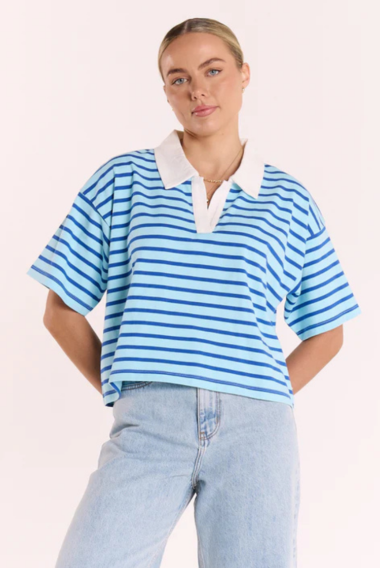 Finn Rugby Tee | Blue Stripe
