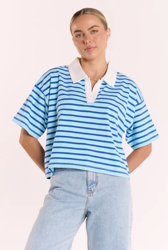 Finn Rugby Tee | Blue Stripe